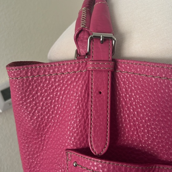 Cole Haan Pink Leather Purse with Braided Leather handles - Picture 4 of 10